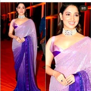 New beautiful sequence saree with velvet blouse